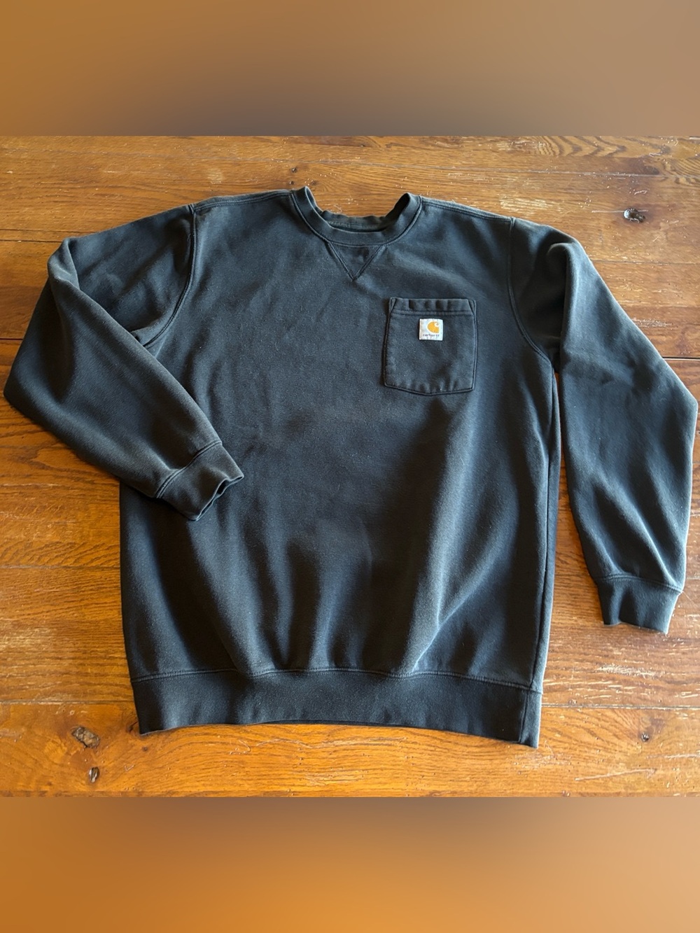 Carhartt Men's Black Crewneck Pocket Sweatshirt with Logo Patch